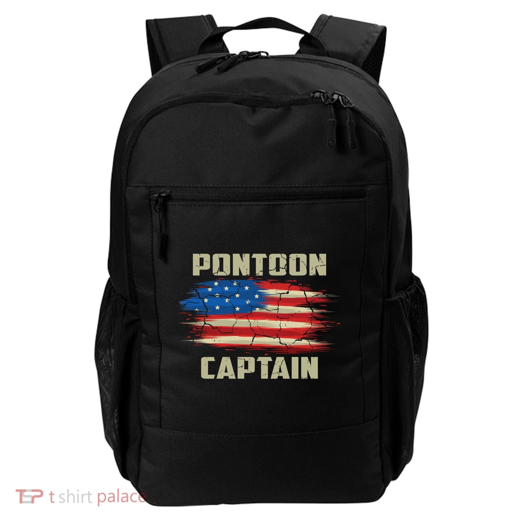 Pontoon Captain American Flag Pontooning Pontoon Boating Backpack