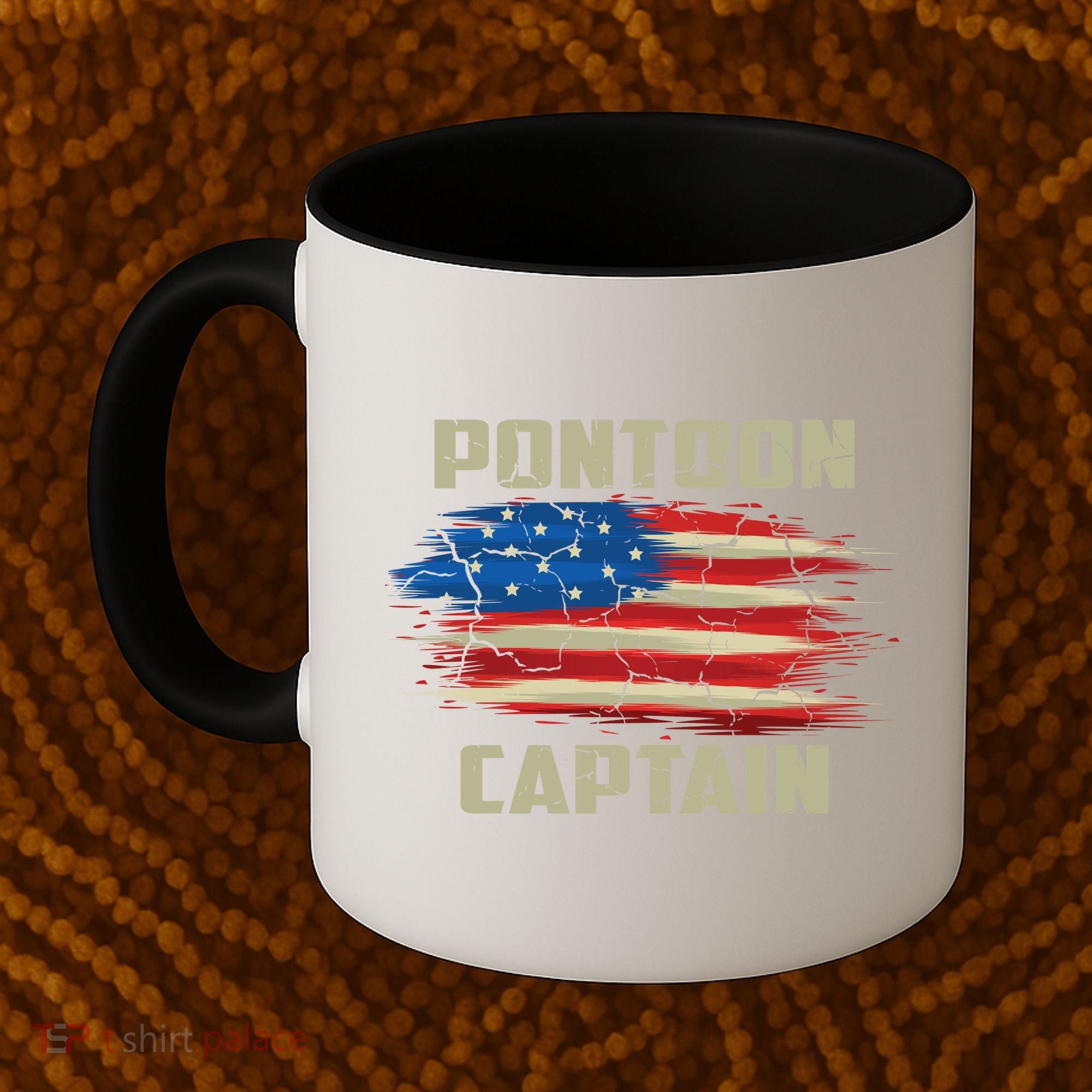 Pontoon Captain American Flag Pontooning Pontoon Boating Coffee Mug