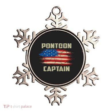 Pontoon Captain American Flag Pontooning Pontoon Boating Ornament
