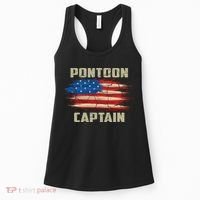 Pontoon Captain American Flag Pontooning Pontoon Boating Women's Tank Top thumb 0