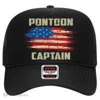 Pontoon Captain American Flag Pontooning Pontoon Boating Hat thumb 0