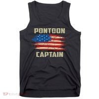 Pontoon Captain American Flag Pontooning Pontoon Boating Tank Top thumb 0