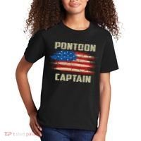 Pontoon Captain American Flag Pontooning Pontoon Boating Kids T-Shirt thumb 2