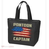 Pontoon Captain American Flag Pontooning Pontoon Boating Tote Bag thumb 3