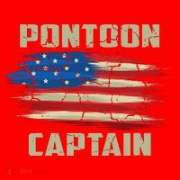 Pontoon Captain American Flag Pontooning Pontoon Boating Santa Hat thumb 1
