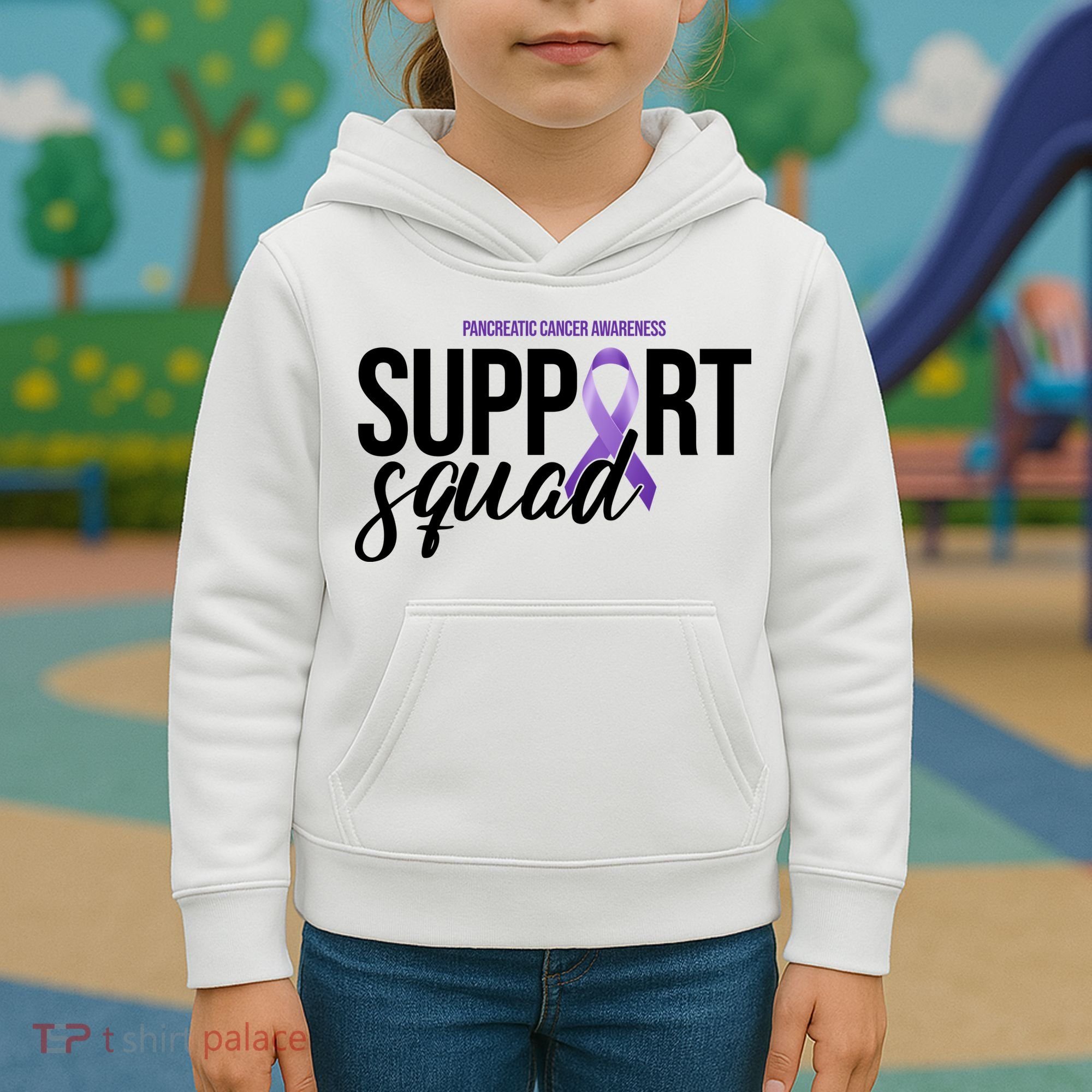 Pancreatic Cancer Awareness Support Squad Kids Hoodie