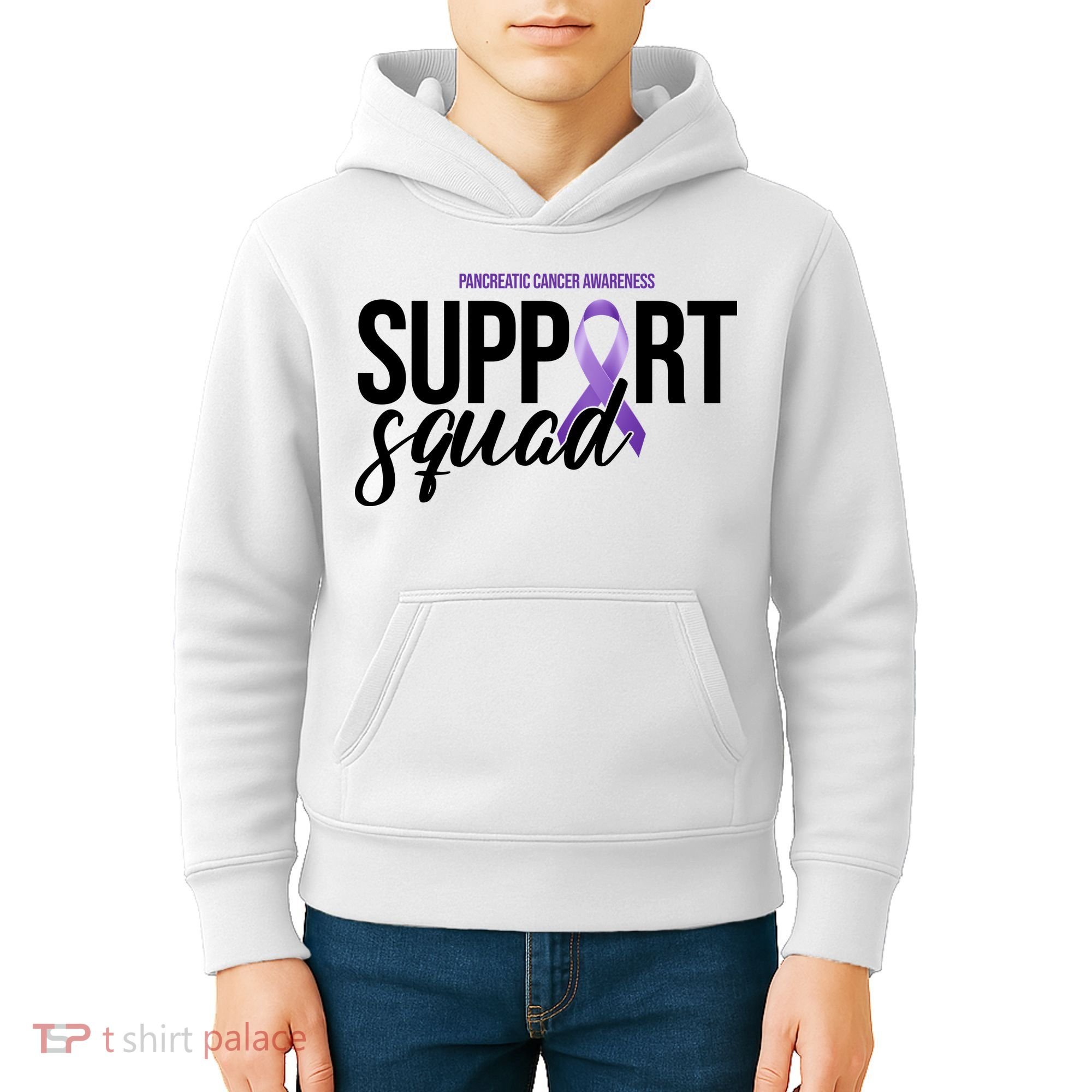 Pancreatic Cancer Awareness Support Squad Kids Hoodie