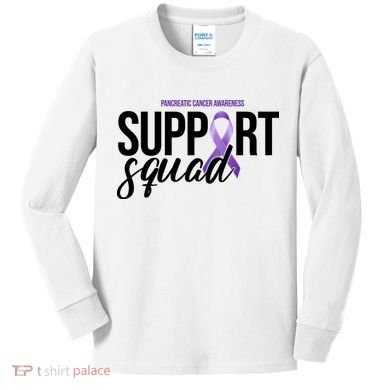 Pancreatic Cancer Awareness Support Squad Kids Long Sleeve Shirt