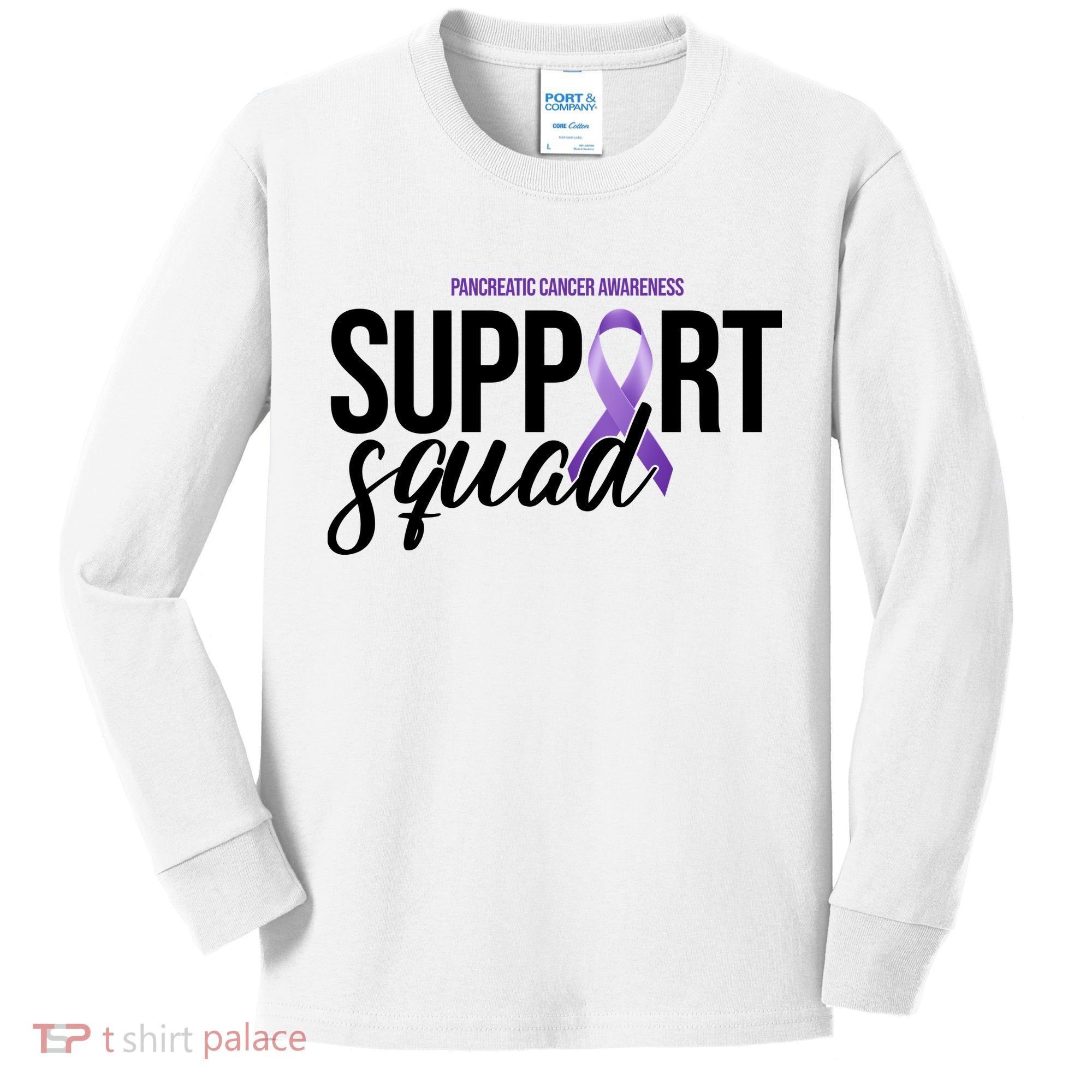 Pancreatic Cancer Awareness Support Squad Kids Long Sleeve Shirt