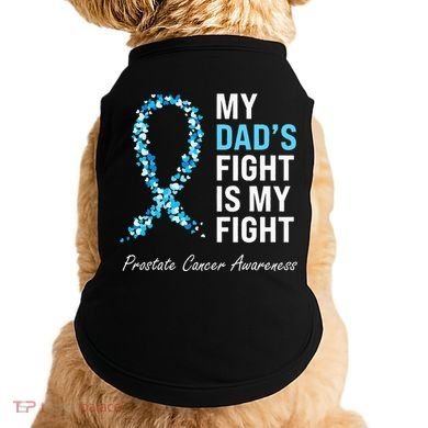 Prostate Cancer Awareness Light Blue Ribbon Dad Survivor Doggie Tank