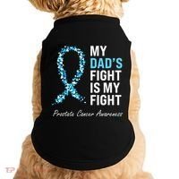 Prostate Cancer Awareness Light Blue Ribbon Dad Survivor Doggie Tank thumb 0