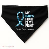 Prostate Cancer Awareness Light Blue Ribbon Dad Survivor USA-Made Doggie Bandana thumb 0