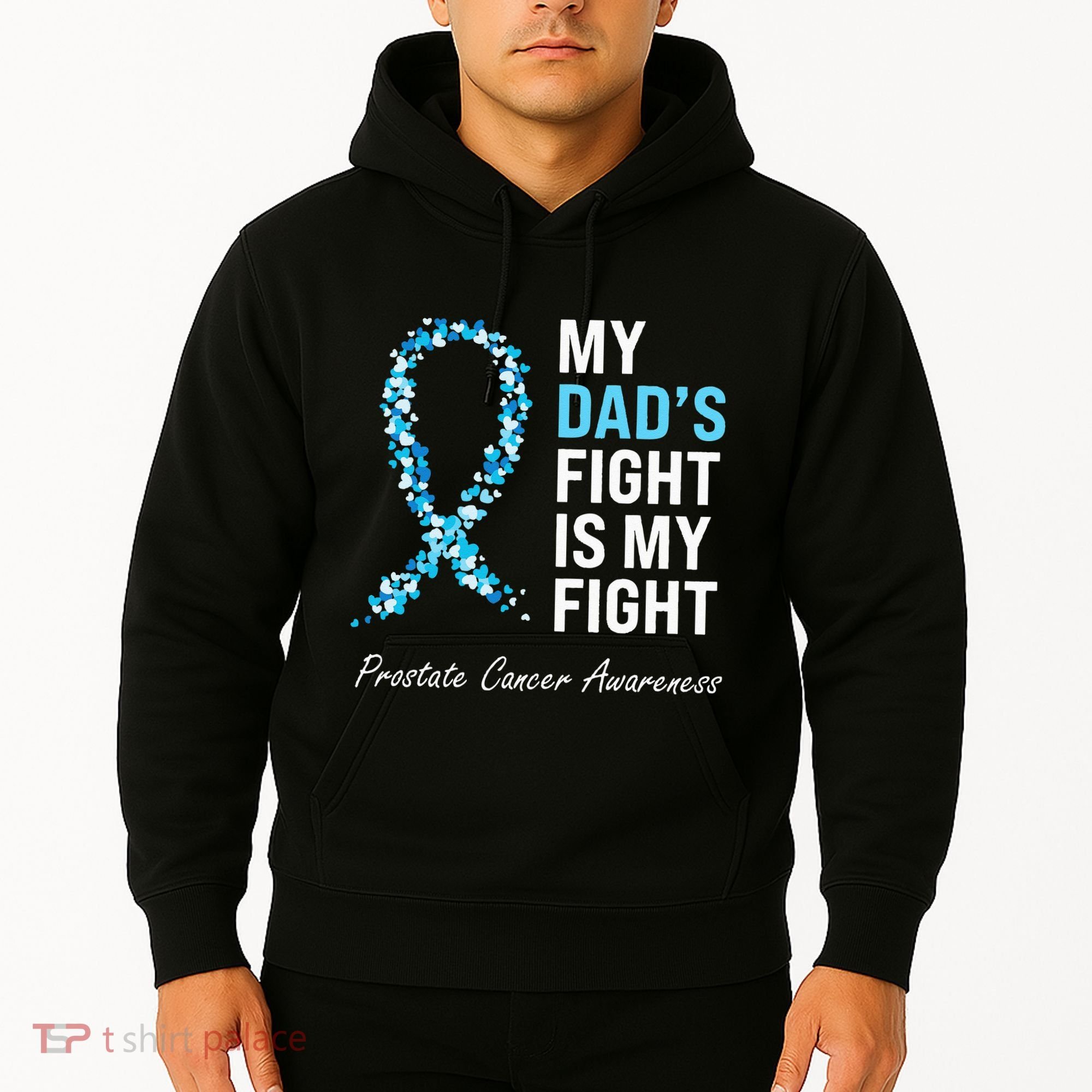 Prostate Cancer Awareness Light Blue Ribbon Dad Survivor Hoodie