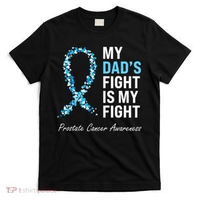 Prostate Cancer Awareness Light Blue Ribbon Dad Survivor T-Shirt
