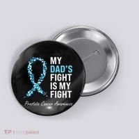 Prostate Cancer Awareness Light Blue Ribbon Dad Survivor Button thumb 0