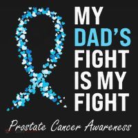 Prostate Cancer Awareness Light Blue Ribbon Dad Survivor Button thumb 1