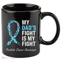 Prostate Cancer Awareness Light Blue Ribbon Dad Survivor 11oz C Handle Ceramic Mug thumb 0