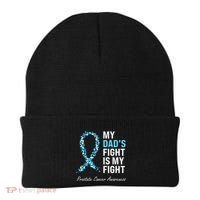 Prostate Cancer Awareness Light Blue Ribbon Dad Survivor Beanie thumb 0