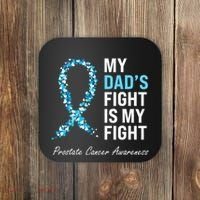 Prostate Cancer Awareness Light Blue Ribbon Dad Survivor Coaster thumb 0