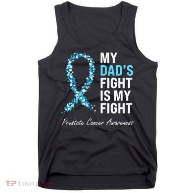 Prostate Cancer Awareness Light Blue Ribbon Dad Survivor Tank Top