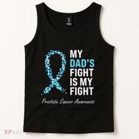 Prostate Cancer Awareness Light Blue Ribbon Dad Survivor Tank Top thumb 2
