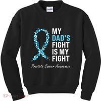 Prostate Cancer Awareness Light Blue Ribbon Dad Survivor Kids Sweatshirt thumb 0