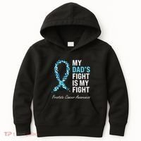 Prostate Cancer Awareness Light Blue Ribbon Dad Survivor Kids Hoodie thumb 0