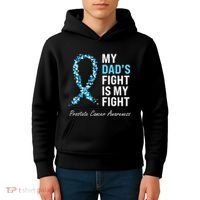 Prostate Cancer Awareness Light Blue Ribbon Dad Survivor Kids Hoodie thumb 4