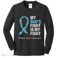 Prostate Cancer Awareness Light Blue Ribbon Dad Survivor Kids Long Sleeve Shirt thumb 0