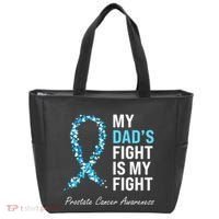 Prostate Cancer Awareness Light Blue Ribbon Dad Survivor Tote Bag thumb 0