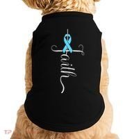 Prostate Cancer Awareness Light Blue Ribbon Faith Survivor Doggie Tank thumb 0