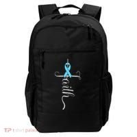 Prostate Cancer Awareness Light Blue Ribbon Faith Survivor Backpack thumb 0