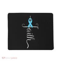 Prostate Cancer Awareness Light Blue Ribbon Faith Survivor Mousepad thumb 0