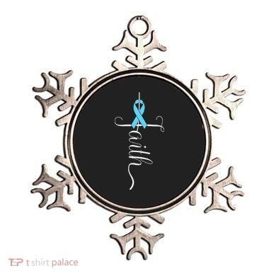 Prostate Cancer Awareness Light Blue Ribbon Faith Survivor Ornament