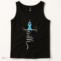 Prostate Cancer Awareness Light Blue Ribbon Faith Survivor Tank Top thumb 2