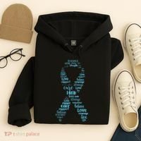 Prostate Cancer Awareness Light Blue Ribbon Survivor Hoodie thumb 4
