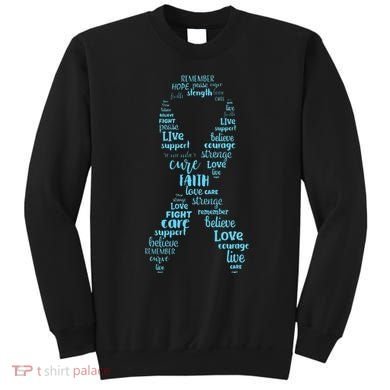 Prostate Cancer Awareness Light Blue Ribbon Survivor Sweatshirt