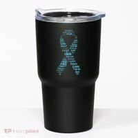 Prostate Cancer Awareness Light Blue Ribbon Survivor Tumbler thumb 0
