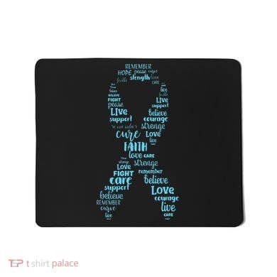 Prostate Cancer Awareness Light Blue Ribbon Survivor Mousepad