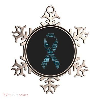 Prostate Cancer Awareness Light Blue Ribbon Survivor Ornament