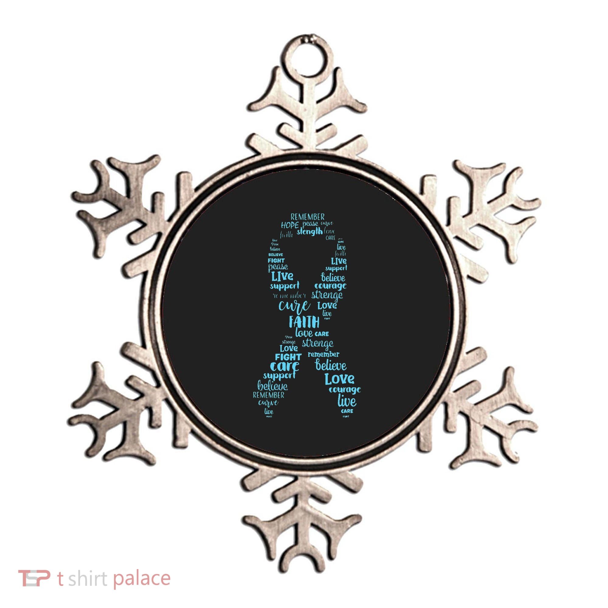 Prostate Cancer Awareness Light Blue Ribbon Survivor Ornament