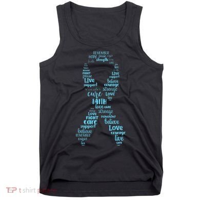 Prostate Cancer Awareness Light Blue Ribbon Survivor Tank Top