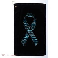 Prostate Cancer Awareness Light Blue Ribbon Survivor Golf Towel thumb 0