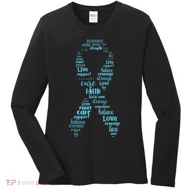 Prostate Cancer Awareness Light Blue Ribbon Survivor Women's Long Sleeve Shirt