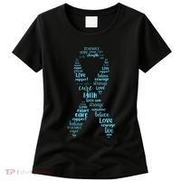 Prostate Cancer Awareness Light Blue Ribbon Survivor Women's T-Shirt thumb 0