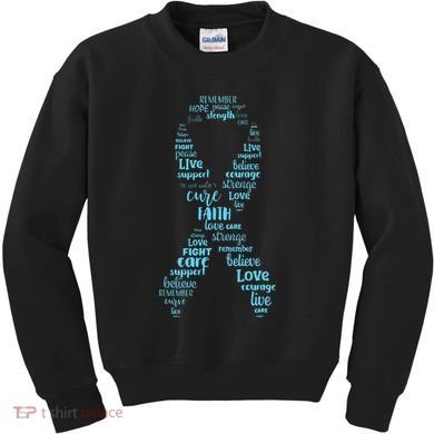 Prostate Cancer Awareness Light Blue Ribbon Survivor Kids Sweatshirt