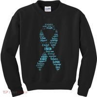 Prostate Cancer Awareness Light Blue Ribbon Survivor Kids Sweatshirt thumb 0