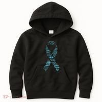 Prostate Cancer Awareness Light Blue Ribbon Survivor Kids Hoodie thumb 0