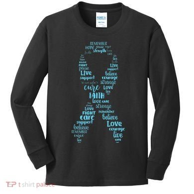 Prostate Cancer Awareness Light Blue Ribbon Survivor Kids Long Sleeve Shirt