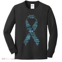 Prostate Cancer Awareness Light Blue Ribbon Survivor Kids Long Sleeve Shirt thumb 0